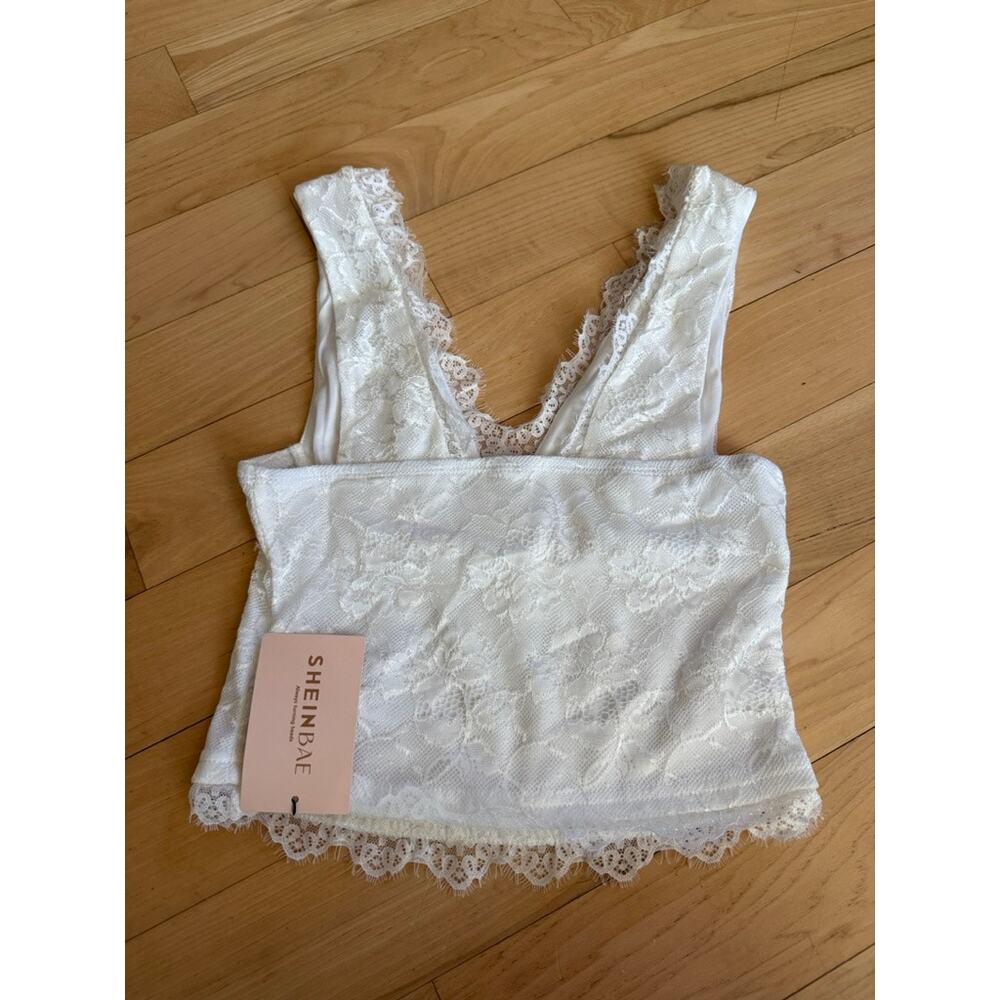 Shein White Lack Tank - Picture 3 of 4